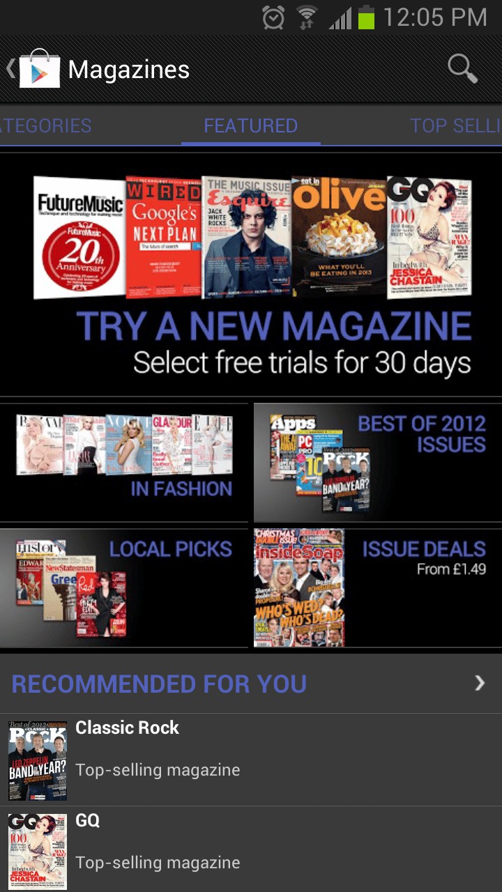 Google Play Magazines UK